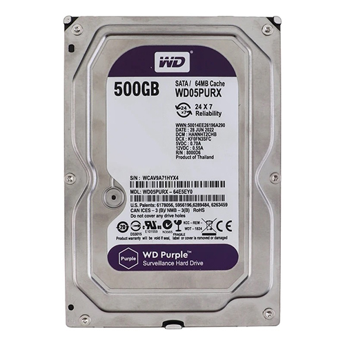 هارد دیسک اینترنال وسترن دیجیتال بنفش ظرفیت 500 گیگابایت (شرکتی)
