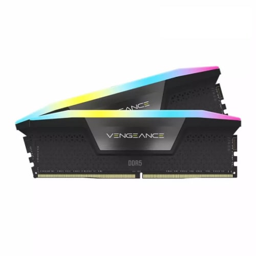 رم کامپیوتر کورسیر مدل CORSAIR VENGEANCE RGB BLACK 32GB(16GBX2) 6000 CL38 DDR5